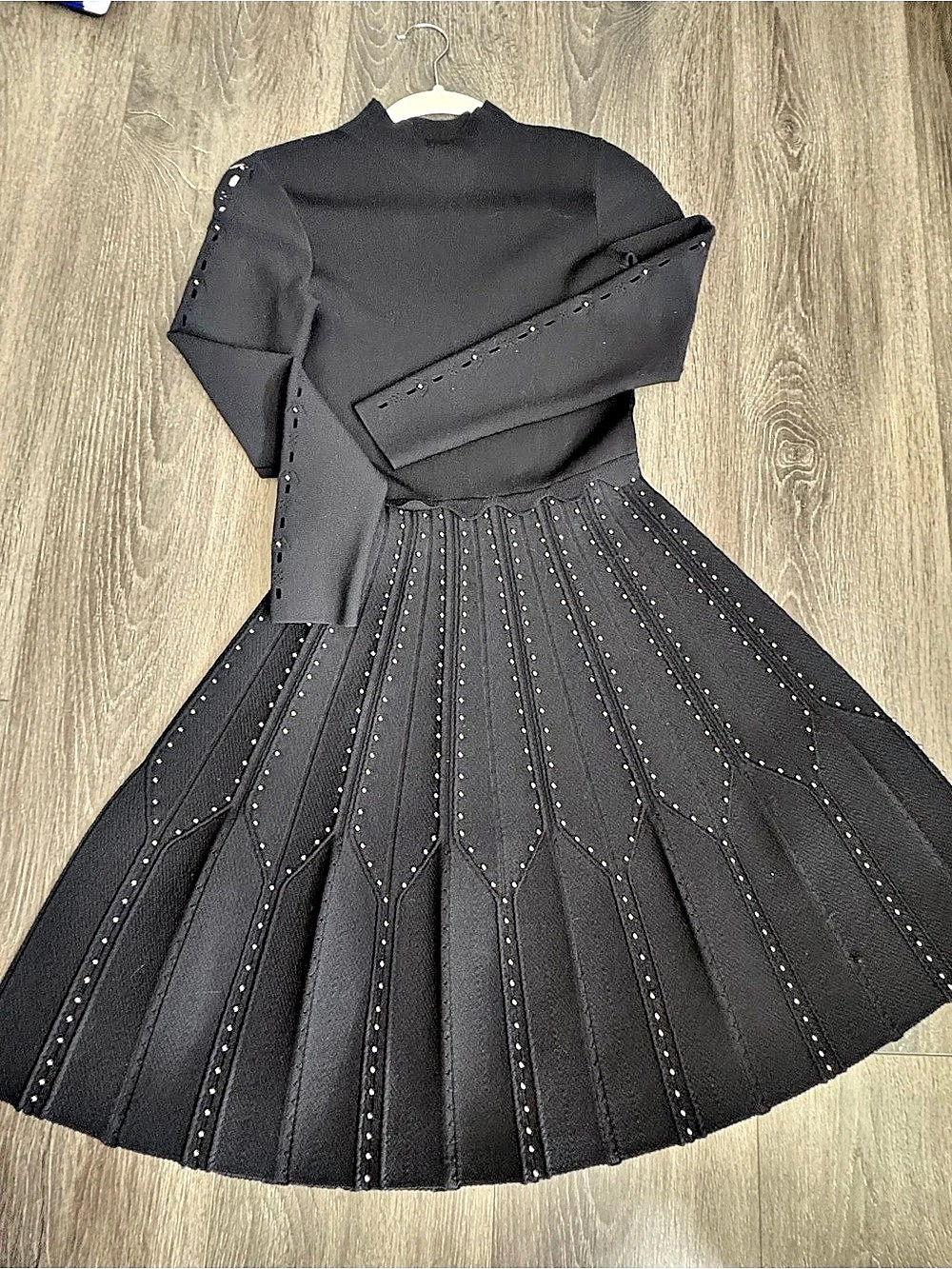 Sandro Studded Black Midi Dress Like New
